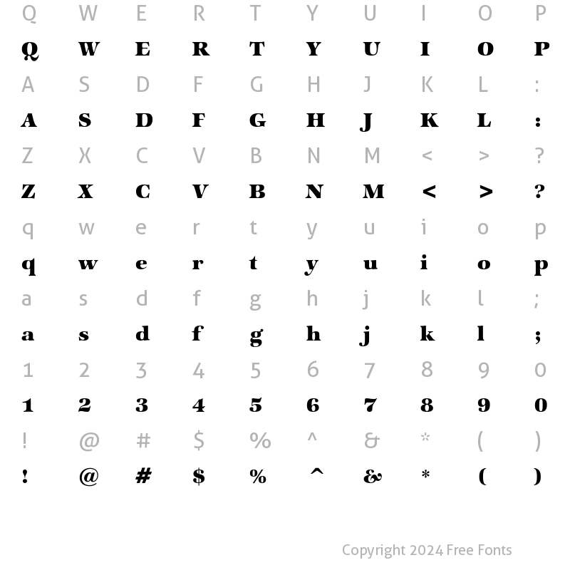 Character Map of ITC Zapf International Heavy Regular