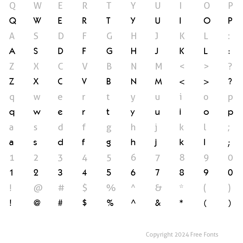 Character Map of ITCKabel LT Medium Regular