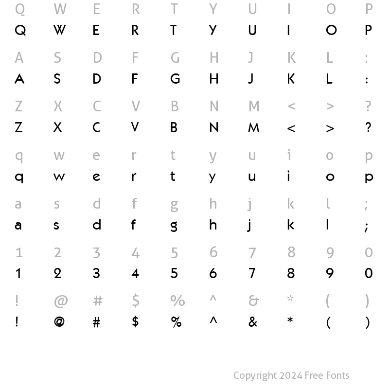 Character Map of ITCKabel-Medium Medium