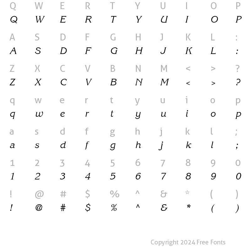 Character Map of ITCKorinnaKursiv RomanItalic