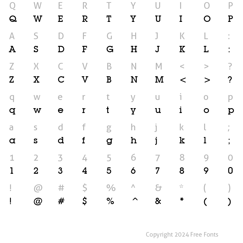 Character Map of ITCLubalinGraph-Medium Medium