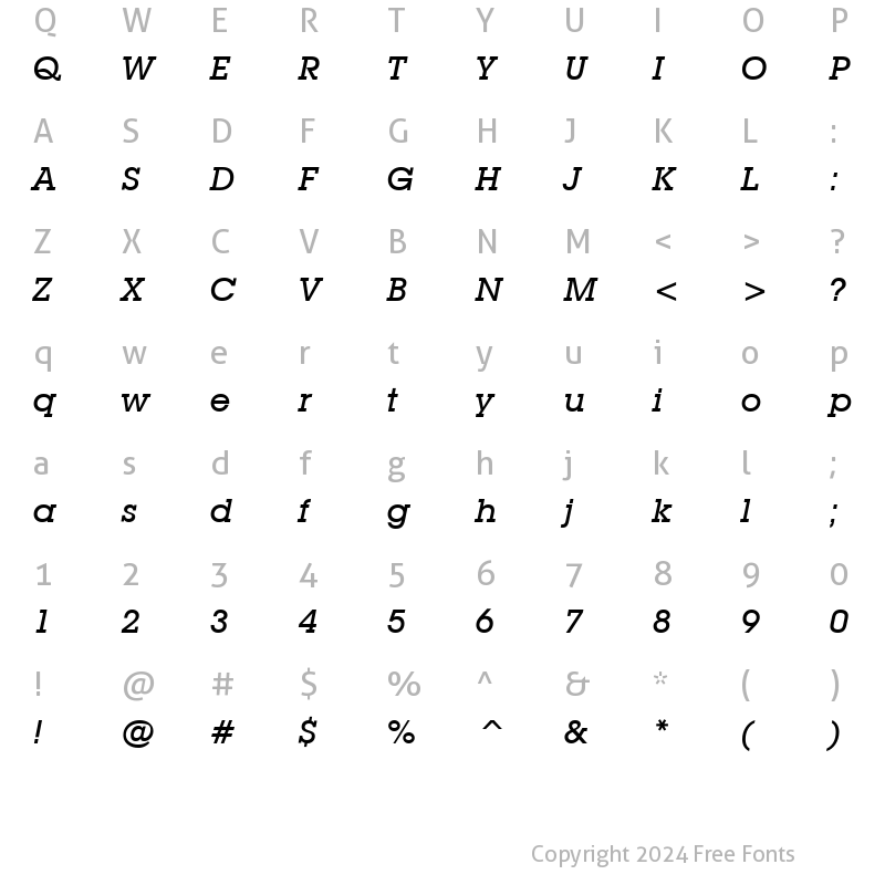 Character Map of ITCLubalinGraph-Medium MediumItalic