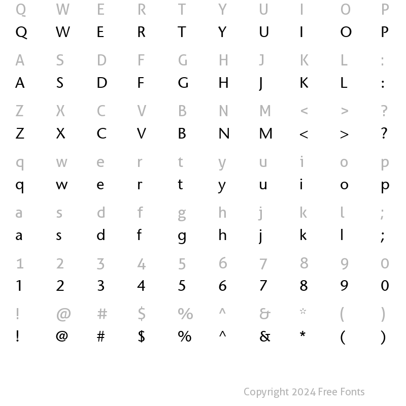 Character Map of ITCStoneSans Roman