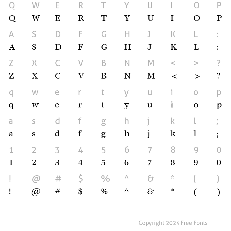 Character Map of ITCVeljovic-Medium Medium