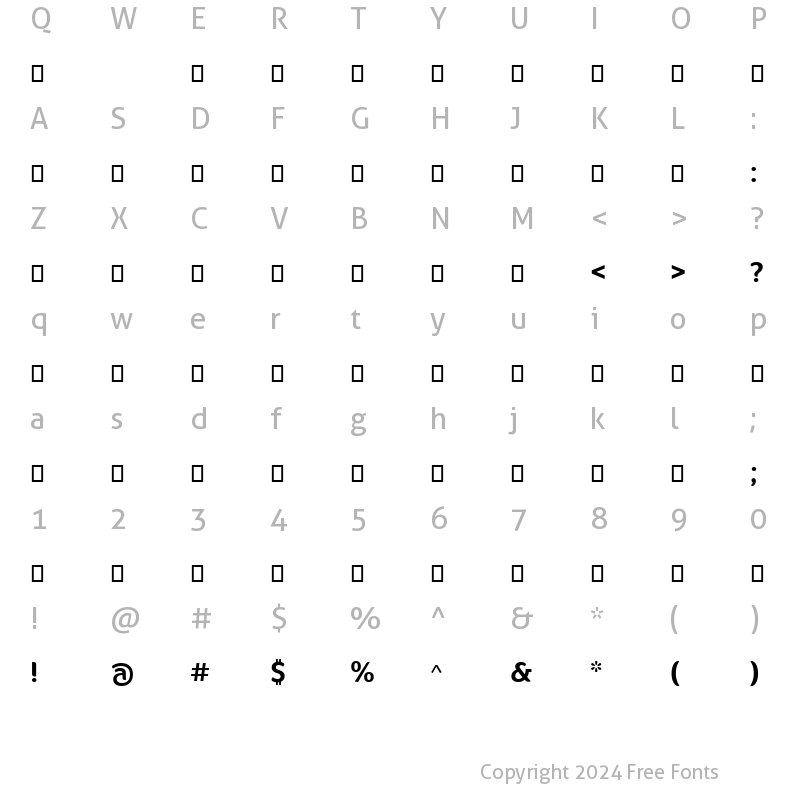 Character Map of Ithra Bold