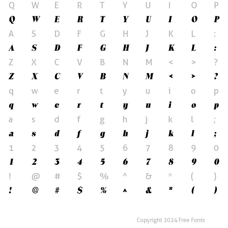 Character Map of Itoledo ExtraBold Regular