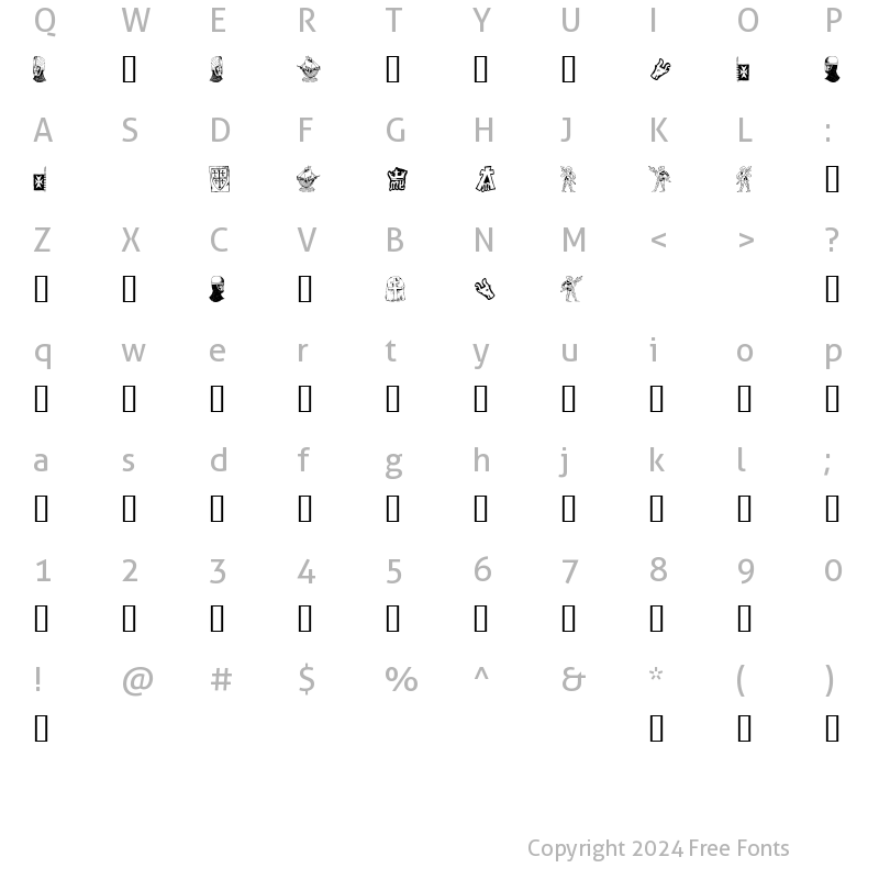 Character Map of Ivanbats Regular