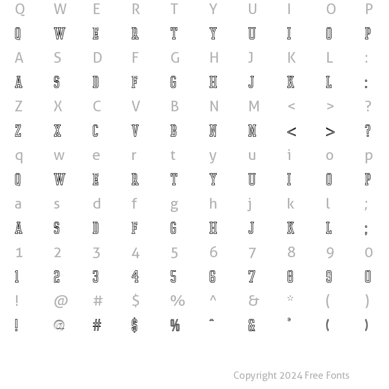 Character Map of Ivy Regular