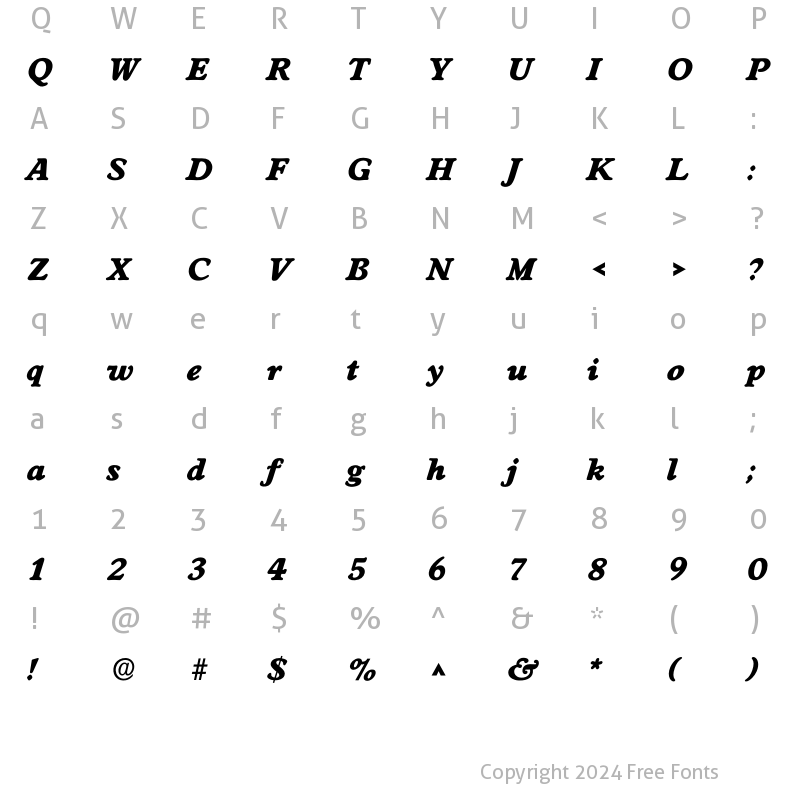 Character Map of Iworchester ExtraBold Regular