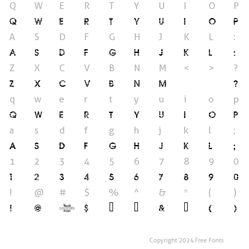 Character Map of IxatNW Regular