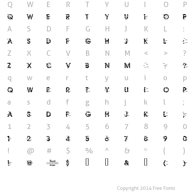 Character Map of IxatSW Regular