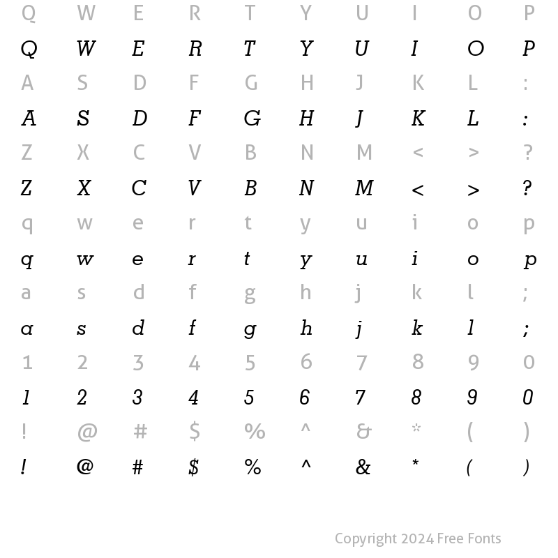 Character Map of JaakSSK Italic