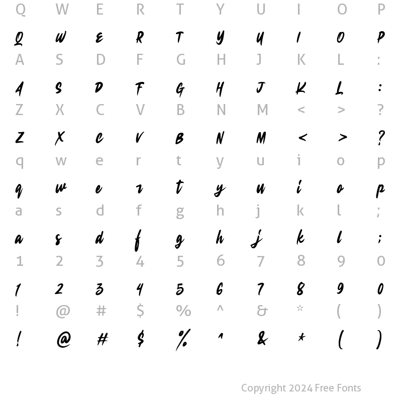 Character Map of JACKAL BAND Regular