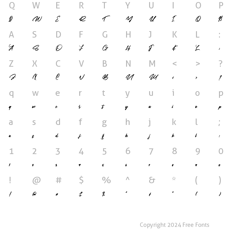 Character Map of Jackart Regular