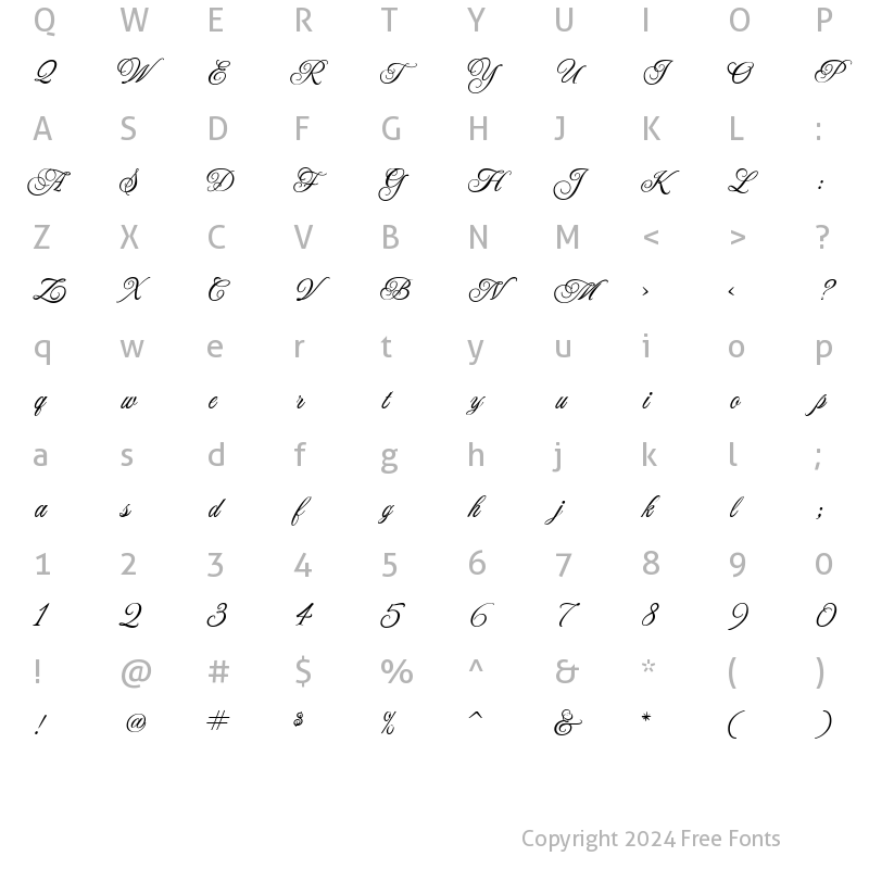 Character Map of JackieO Regular