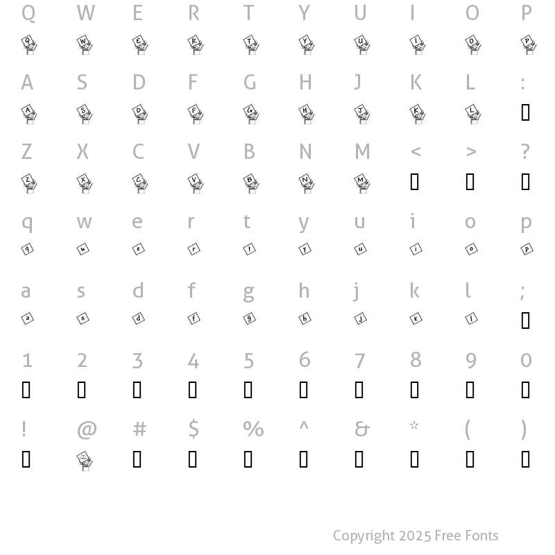 Character Map of JackInTheBox_KG Regular