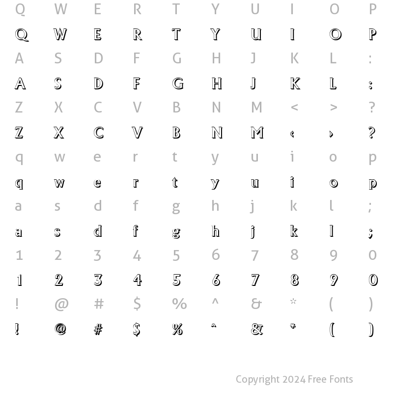 Character Map of JacobBeckerShadow-Medium Regular