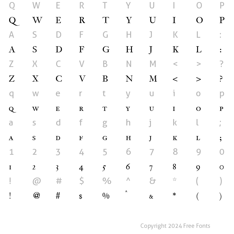 Character Map of JacobiteSmc Regular