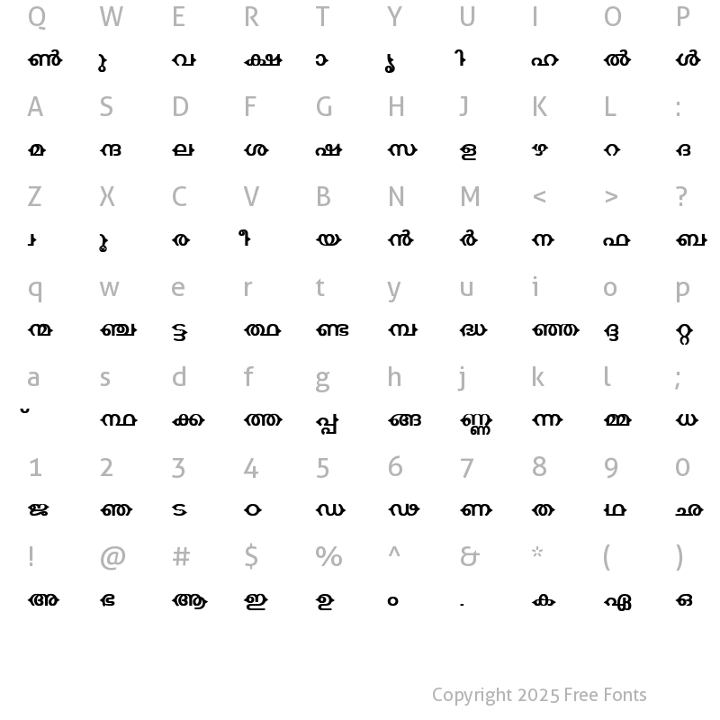 Character Map of Jacobs-Mal-Decorated 3 Bold