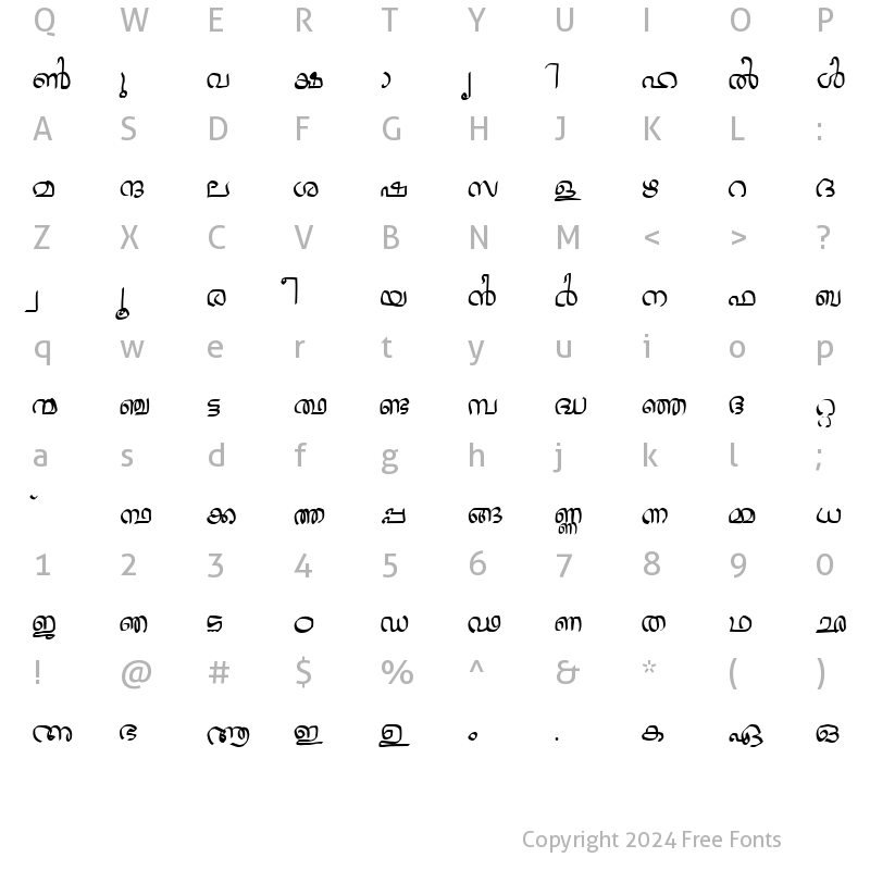 Character Map of Jacobs-Mal-Graphic 1 Regular