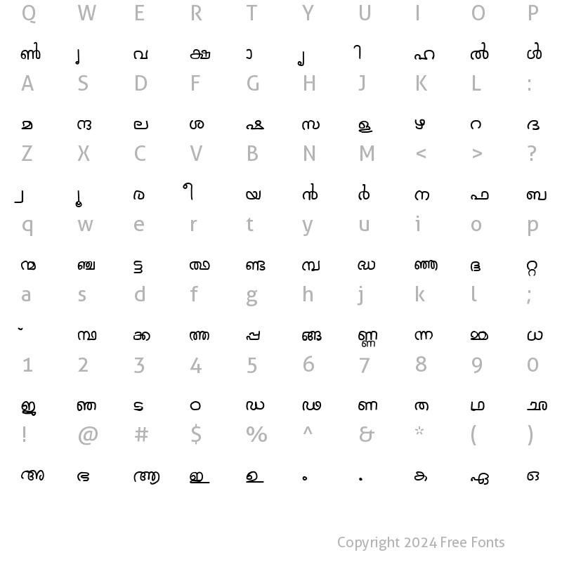 Character Map of Jacobs-Mal-Script 4 Regular