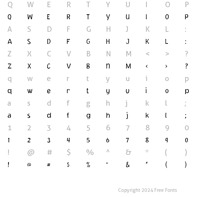 Character Map of Jacoby ICG Light