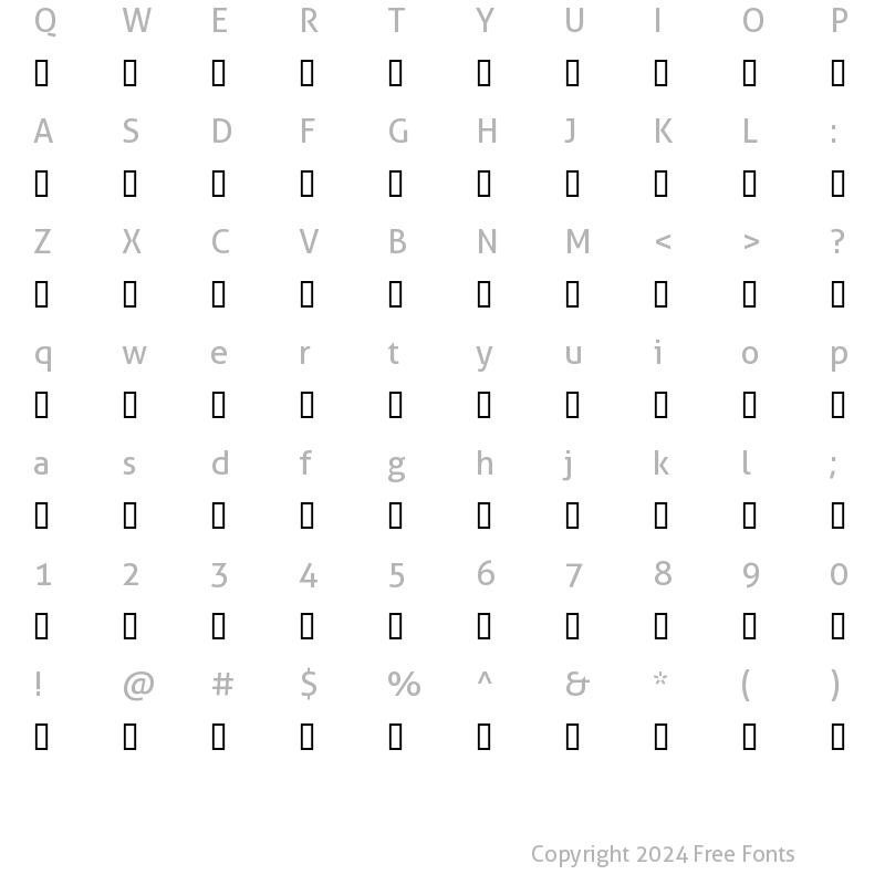 Character Map of JacobyCondICG Light