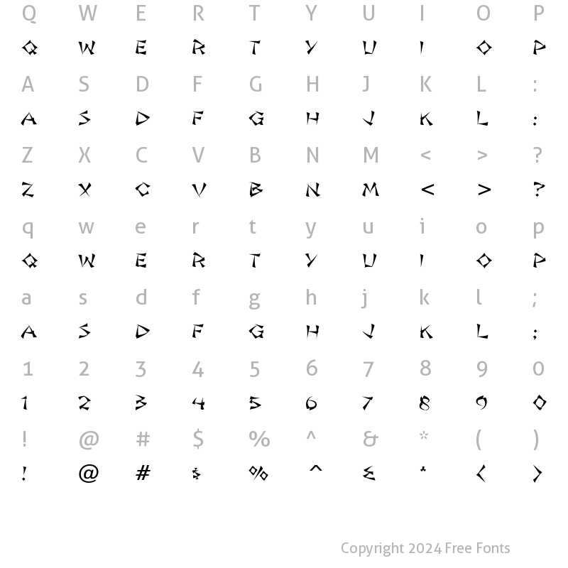 Character Map of Jade Monkey BTN Regular