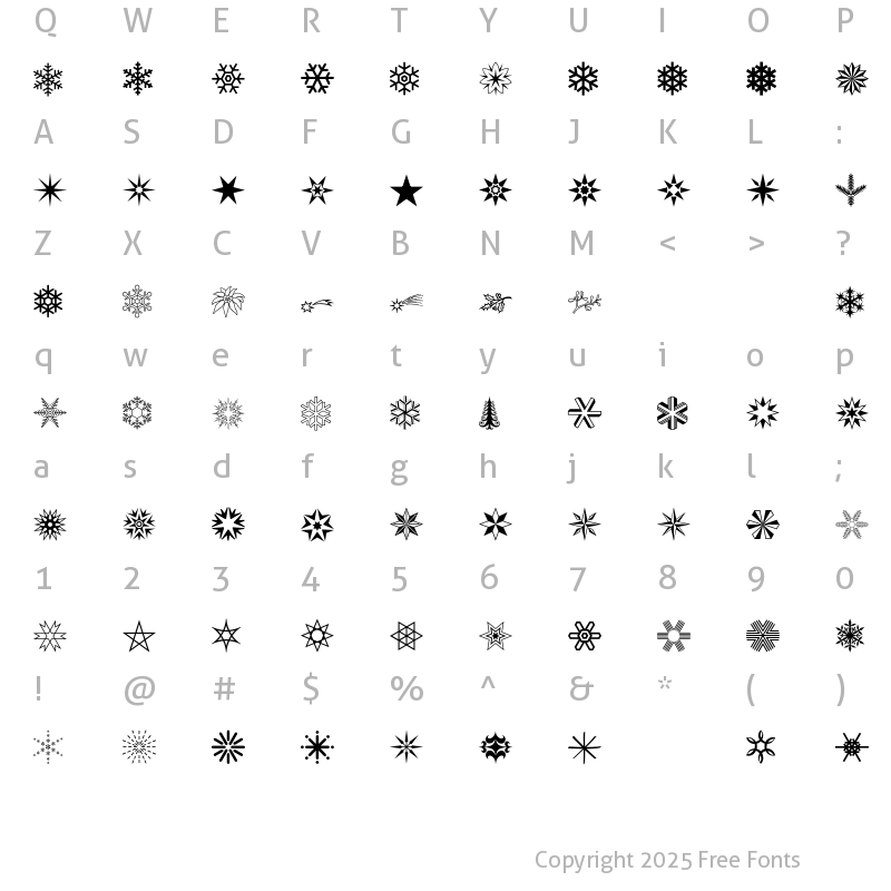 Character Map of Jaeger KristallschmuckPositivBQ Regular