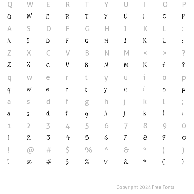 Character Map of Jaft ITC TT Roman