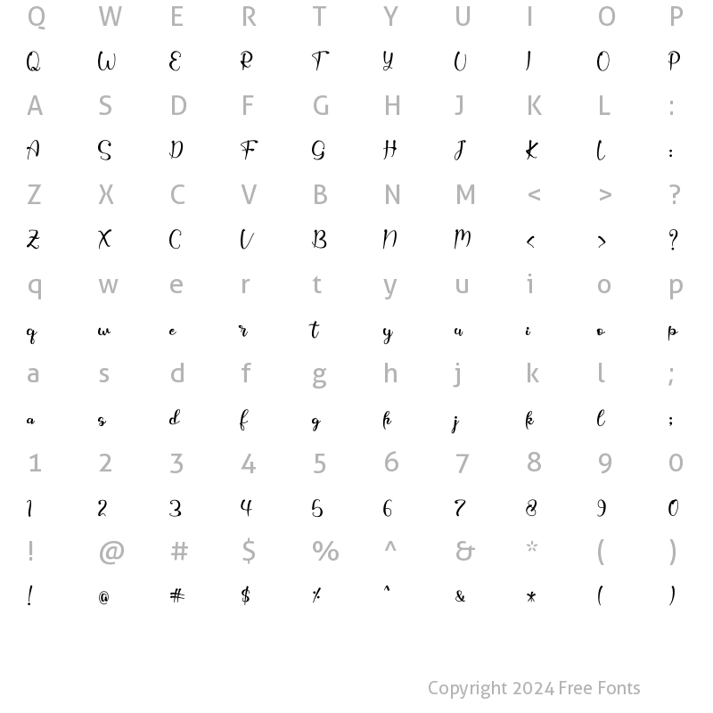 Character Map of Jaggielka Regular