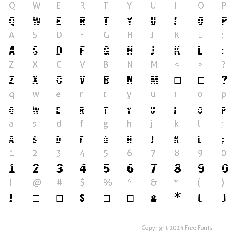 Character Map of Jailbird Normal