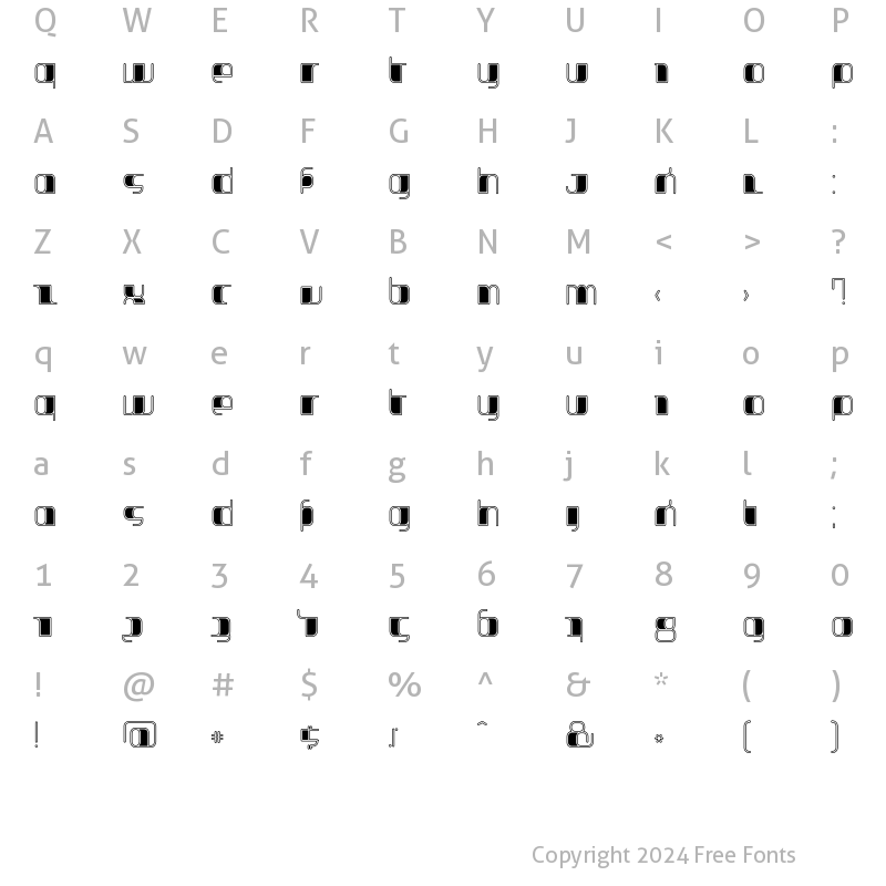 Character Map of Jakone Inline Regular