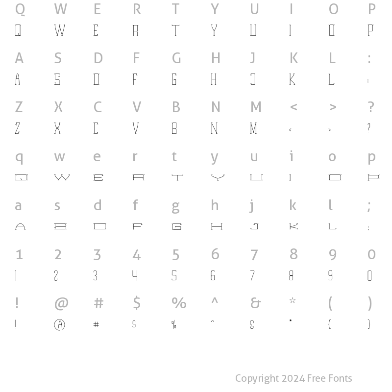 Character Map of JALWER TWO Regular