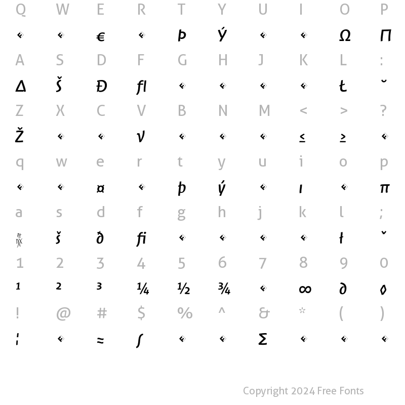 Character Map of Jambono-RegularExpert Regular