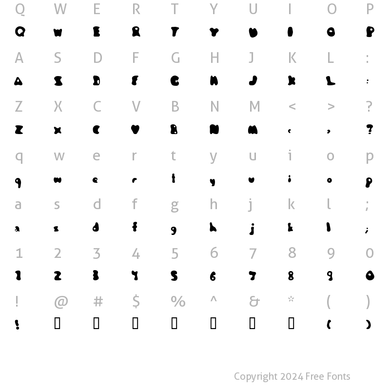 Character Map of Jambotango Regular