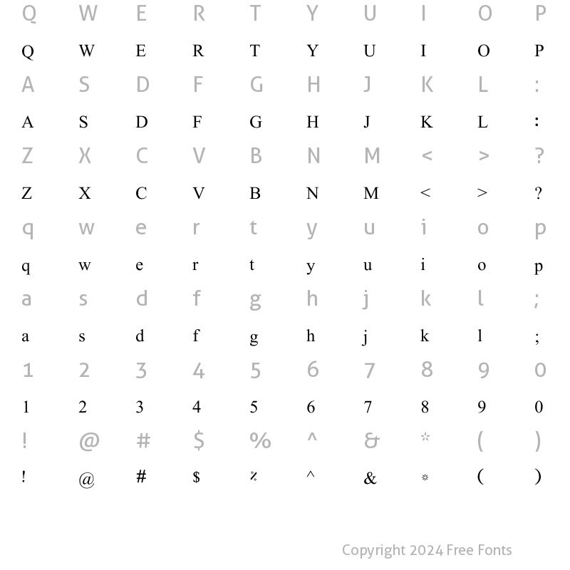 Character Map of Jameel Noori Nastaleeq Kasheeda