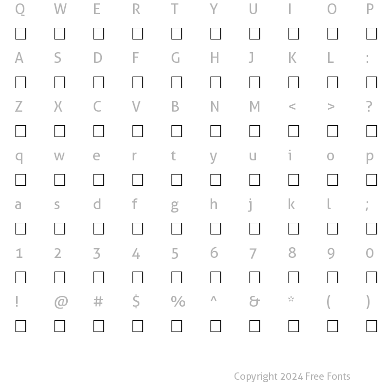 Character Map of JAMILA Regular