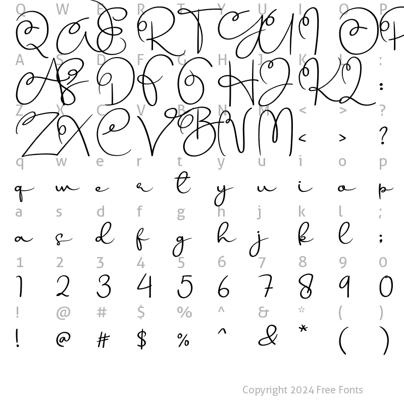 Character Map of Jamilla Regular