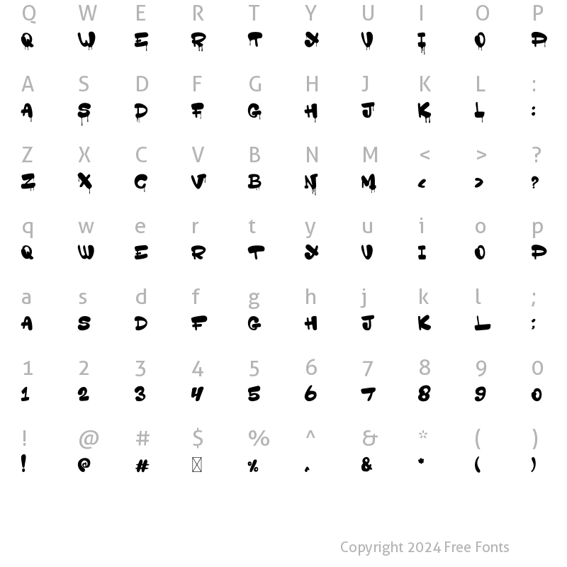 Character Map of Jamixo Regular