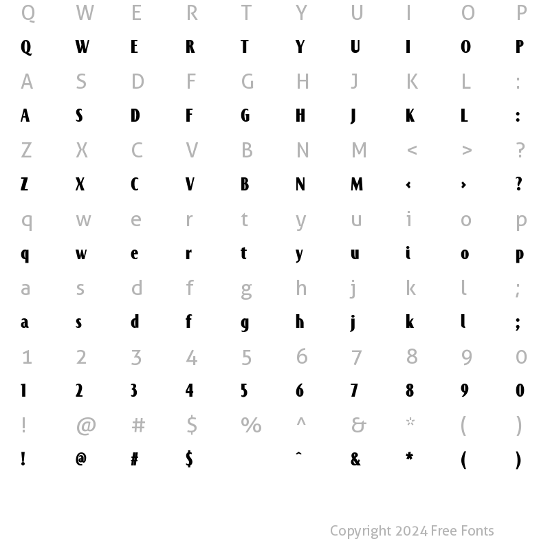 Character Map of Jandoni Bold