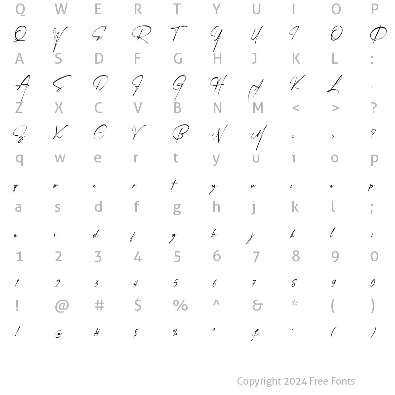 Character Map of Janelotus Regular