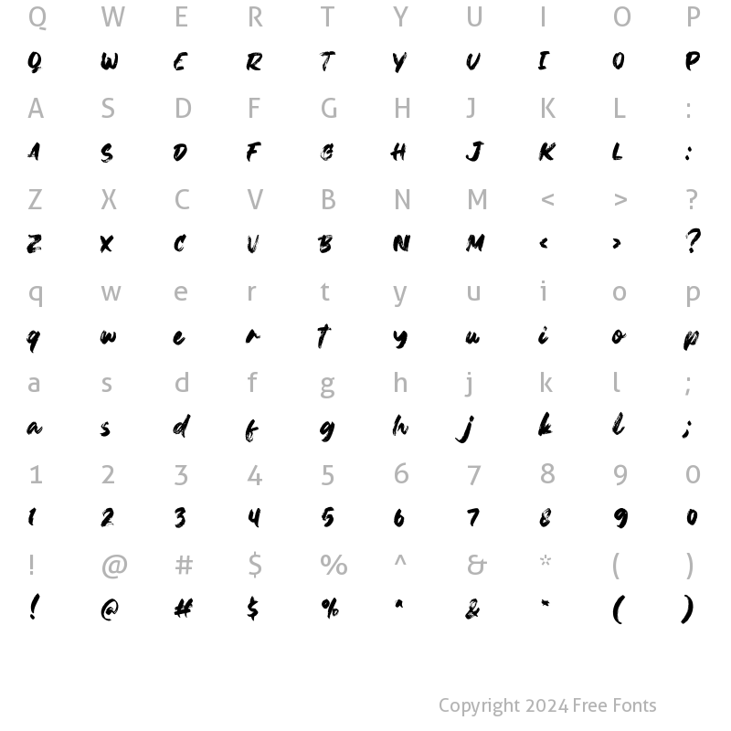 Character Map of Janji Dilan Regular