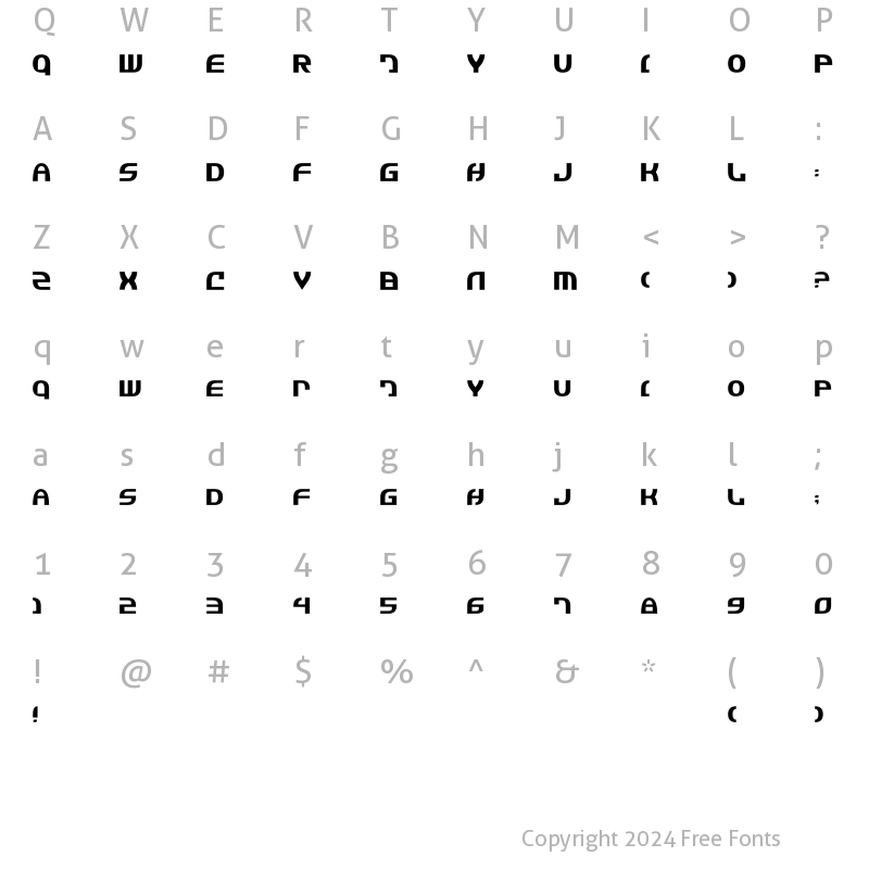 Character Map of Jannisary Sword Regular