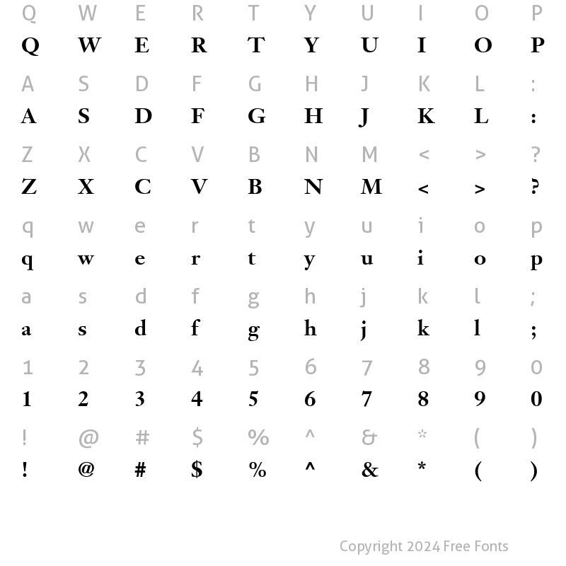 Character Map of Janson SSi Bold