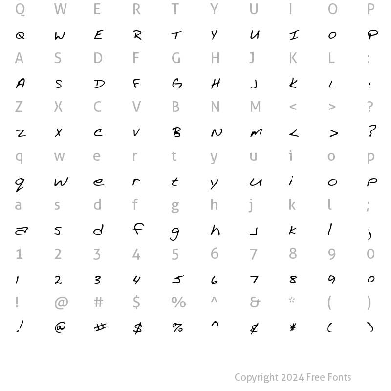 Character Map of Jantz Regular