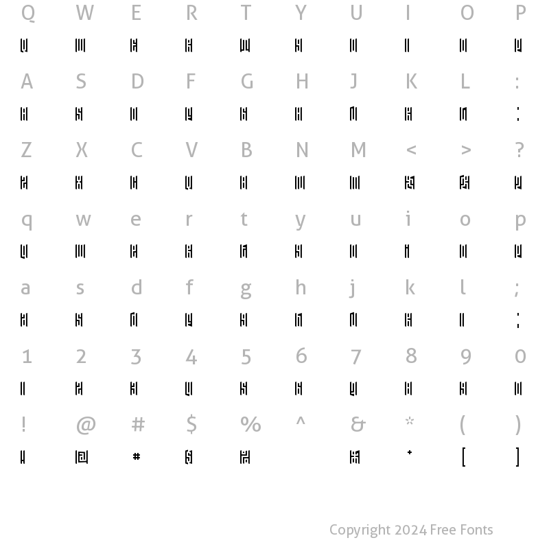 Character Map of Janus Right Regular