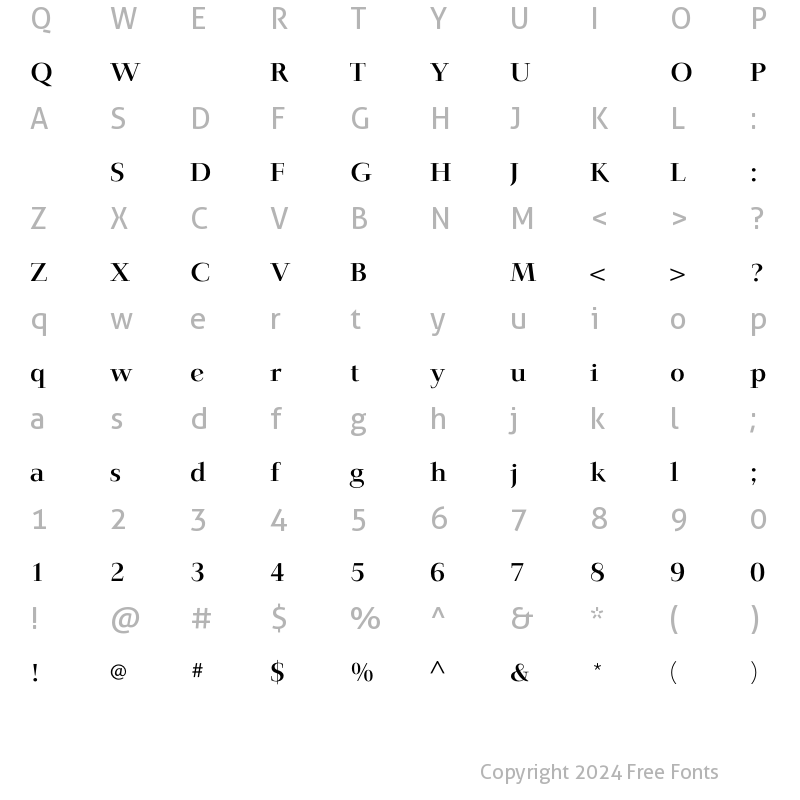 Character Map of JardineBold Regular