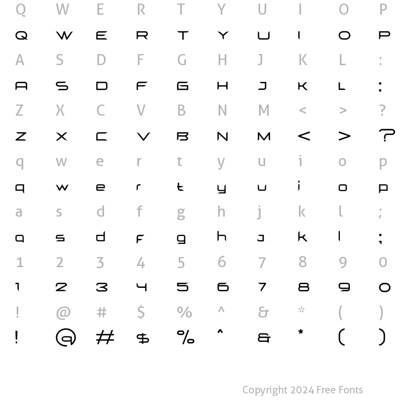 Character Map of JAREMIE Regular