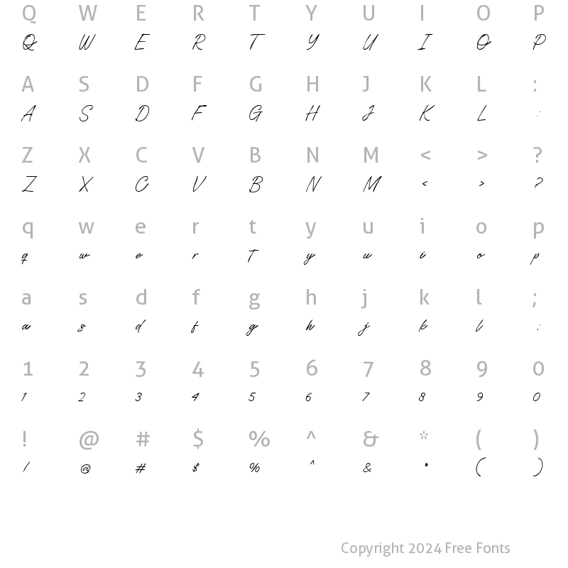 Character Map of Jasdiara Regular